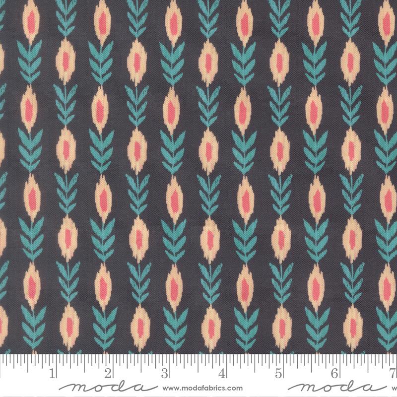 Sitara Vines Midnight - Quilt Fabric, zoomed in. Select this picture to zoom back out.