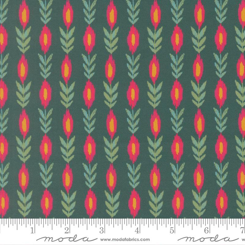 Sitara Vines Dark Teal - Quilt Fabric, zoomed in. Select this picture to zoom back out.