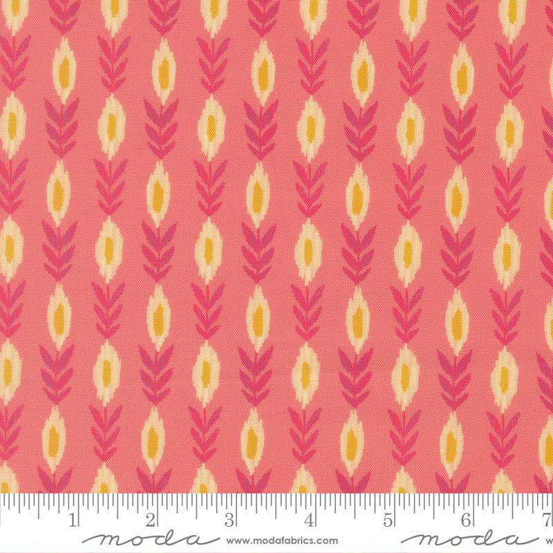 Sitara Vines Rose - Quilt Fabric, zoomed in. Select this picture to zoom back out.