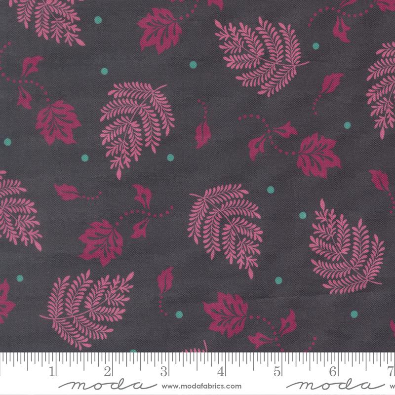 Sitara Paisley Leaf Midnight - Quilt Fabric, zoomed in. Select this picture to zoom back out.