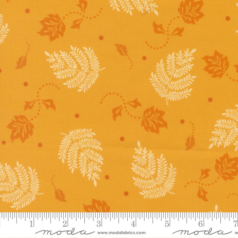 Sitara Paisley Leaf Dijon - Quilt Fabric, zoomed in. Select this picture to zoom back out.