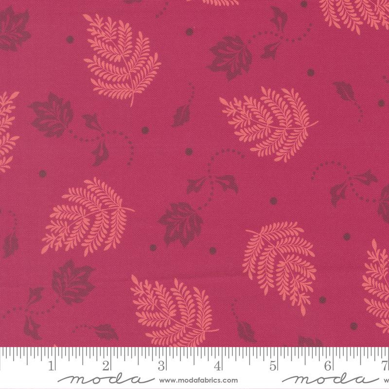 Sitara Paisley Leaf Pomegranate - Quilt Fabric, zoomed in. Select this picture to zoom back out.