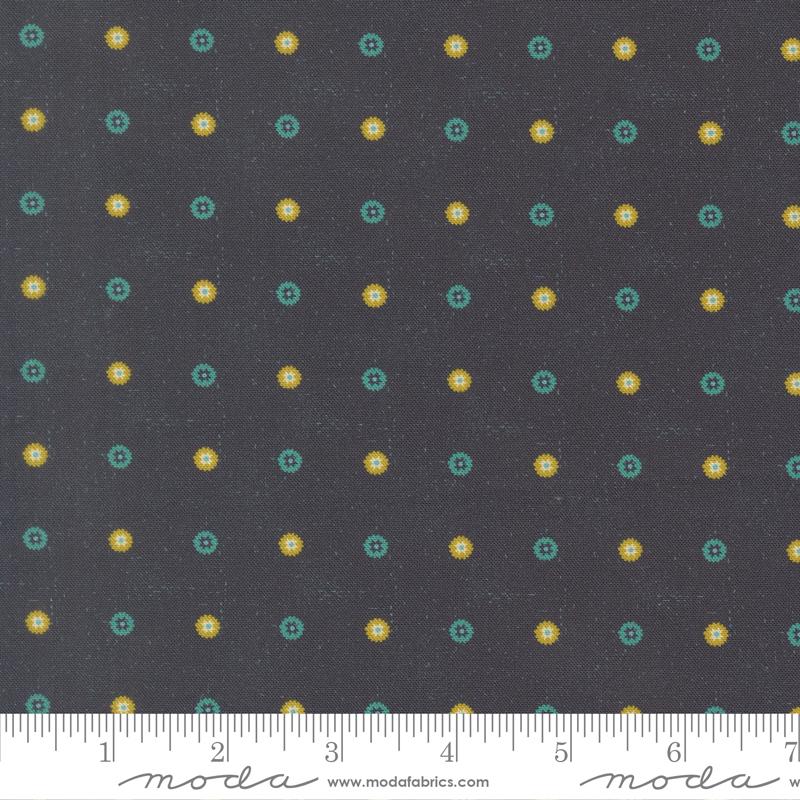 Sitara Floret Midnight - Quilt Fabric, zoomed in. Select this picture to zoom back out.