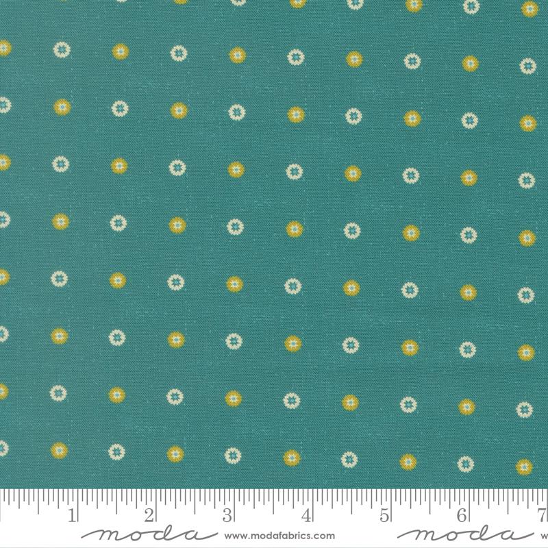 Sitara Floret Lagoon - Quilt Fabric, zoomed in. Select this picture to zoom back out.