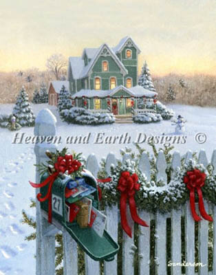 Mini Christmas Mailbox - Cross Stitch Pattern