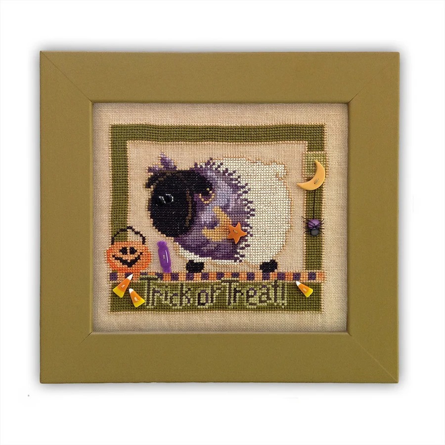 Trick Or Treat With Ewe w/ Buttons - Cross Stitch Pattern