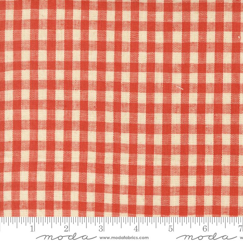 Larkspur Linen Wovens Brick Gingham - Quilt Fabric, zoomed in. Select this picture to zoom back out.