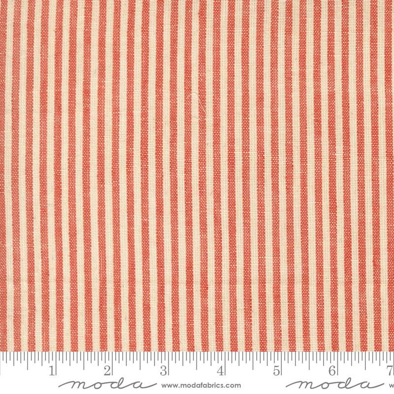Larkspur Linen Wovens Brick Striped - Quilt Fabric, zoomed in. Select this picture to zoom back out.