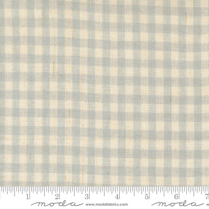 Larkspur Linen Wovens Sky Gingham - Quilt Fabric, zoomed in. Select this picture to zoom back out.