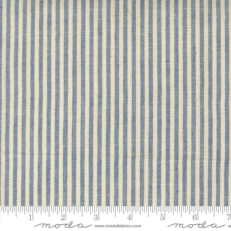 Larkspur Linen Wovens Delft Striped - Quilt Fabric, zoomed in. Select this picture to zoom back out.