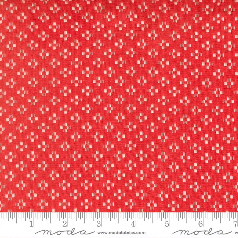 Stars & Stripes Wovens Diamond Red - Quilt Fabric, zoomed in. Select this picture to zoom back out.