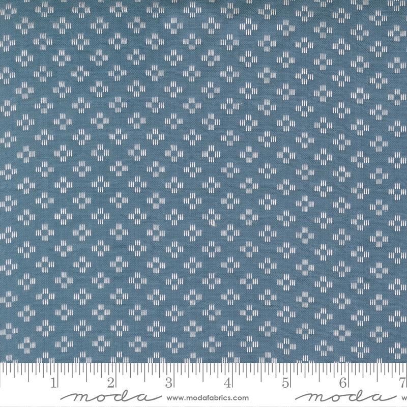 Stars & Stripes Wovens Diamonds Blue - Quilt Fabric, zoomed in. Select this picture to zoom back out.