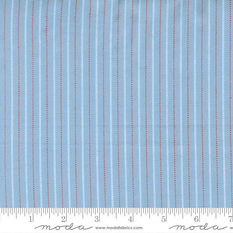 Stars & Stripes Wovens Lined Light Blue - Quilt Fabric, zoomed in. Select this picture to zoom back out.