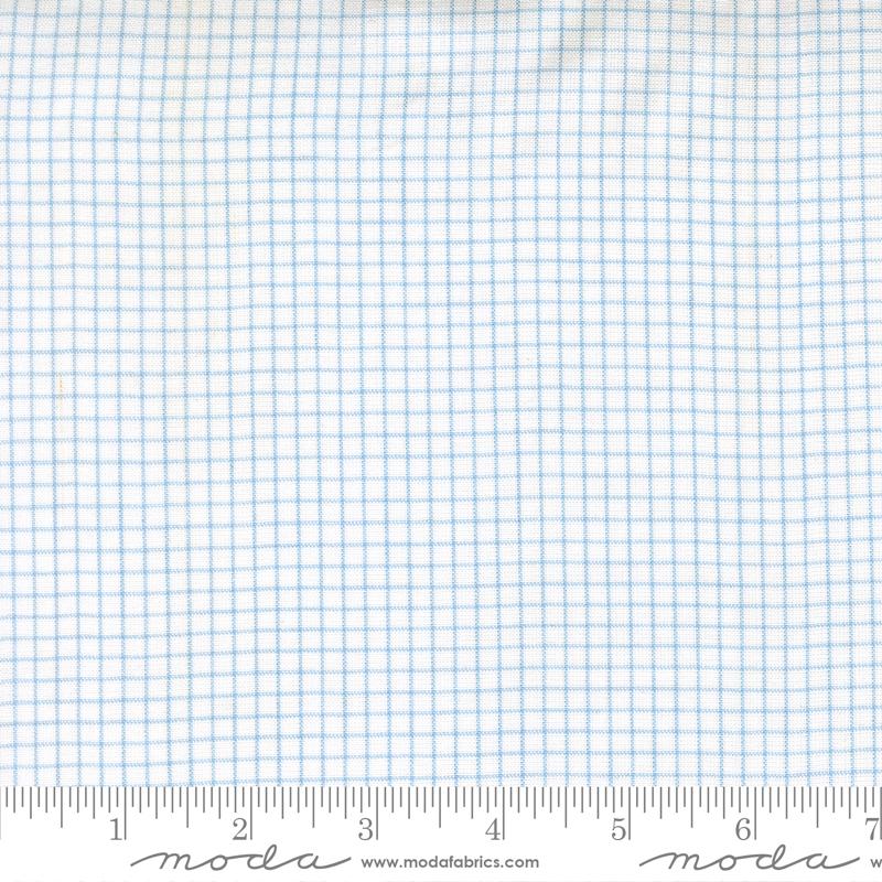 Stars & Stripes Wovens Grid Light Blue - Quilt Fabric, zoomed in. Select this picture to zoom back out.