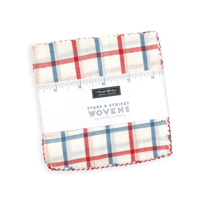 Stars & Stripes Wovens - Charm Pack, zoomed in. Select this picture to zoom back out.