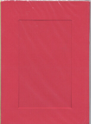 Large Red Aperture Window Card - Rectangle Opening