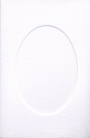 Large White Aperture Window Card - Oval Opening