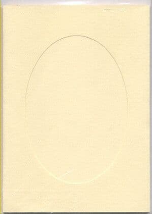 Large Ivory Aperture Window Card - Oval Opening