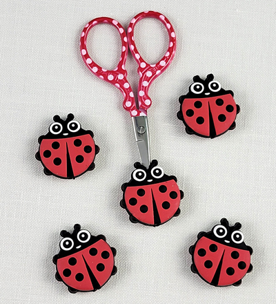 Ladybug Scissor Point Protectors, Pack of 5, zoomed in. Select this picture to zoom back out.