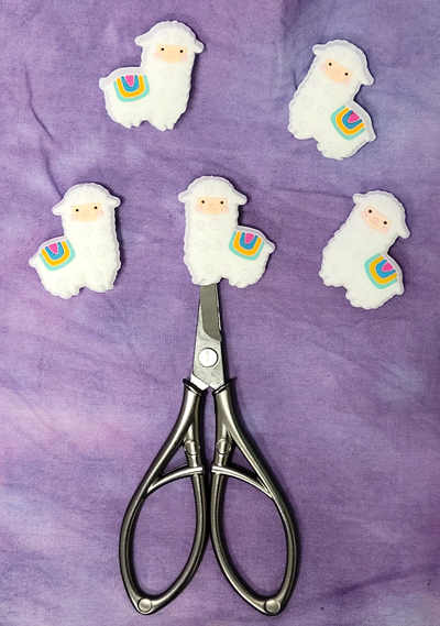 Llama Scissor Point Protectors, Pack of 5, zoomed in. Select this picture to zoom back out.