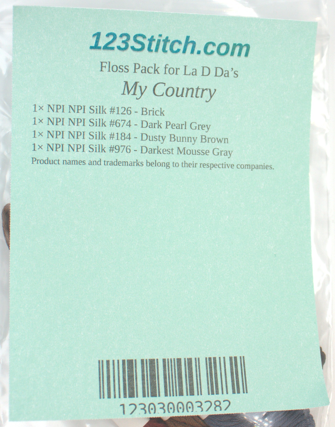 Floss Pack for "My Country", zoomed in. Select this picture to zoom back out.