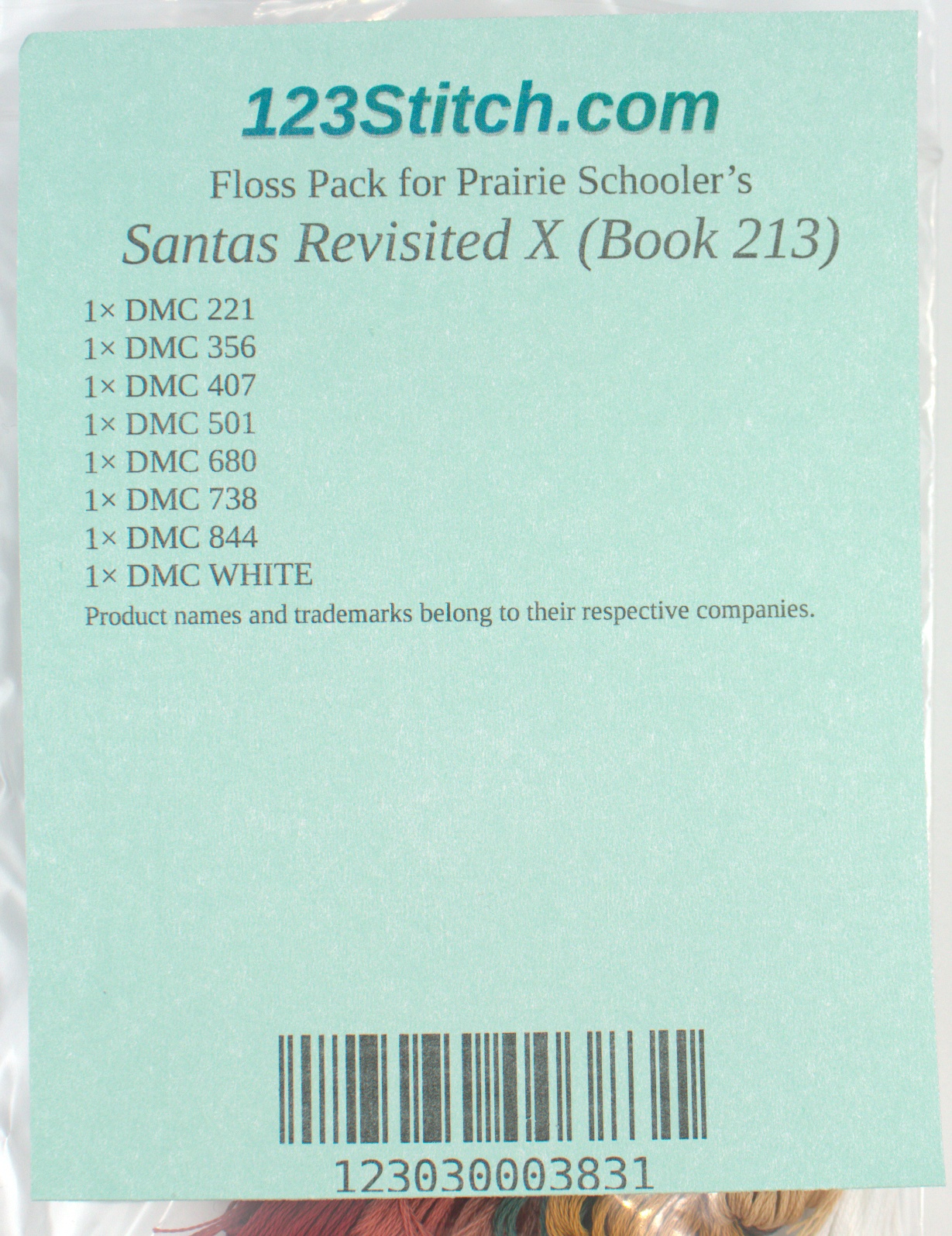 Floss Pack for "Santas Revisited X (Book 213)", zoomed in. Select this picture to zoom back out.
