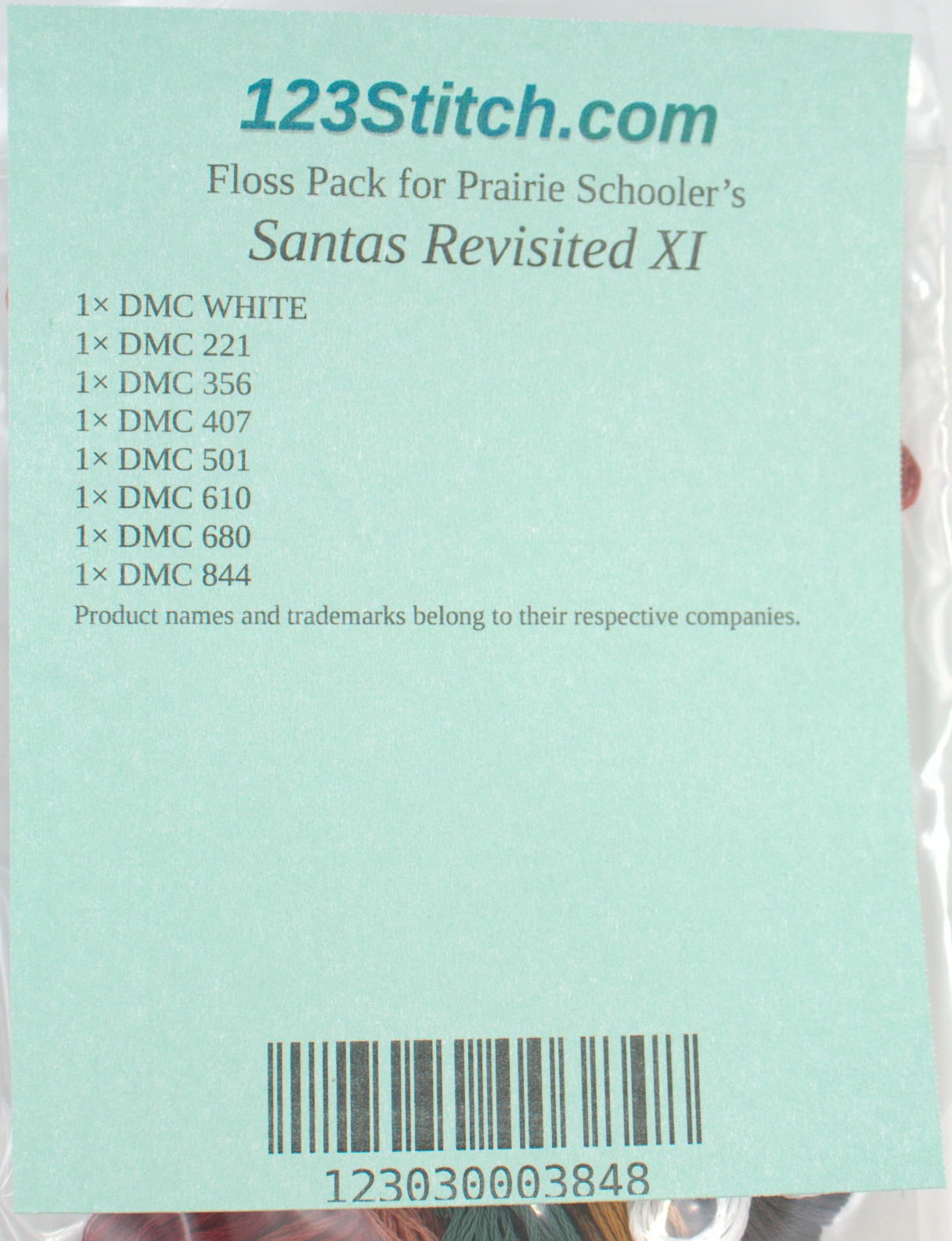 Floss Pack for "Santas Revisited XI", zoomed in. Select this picture to zoom back out.