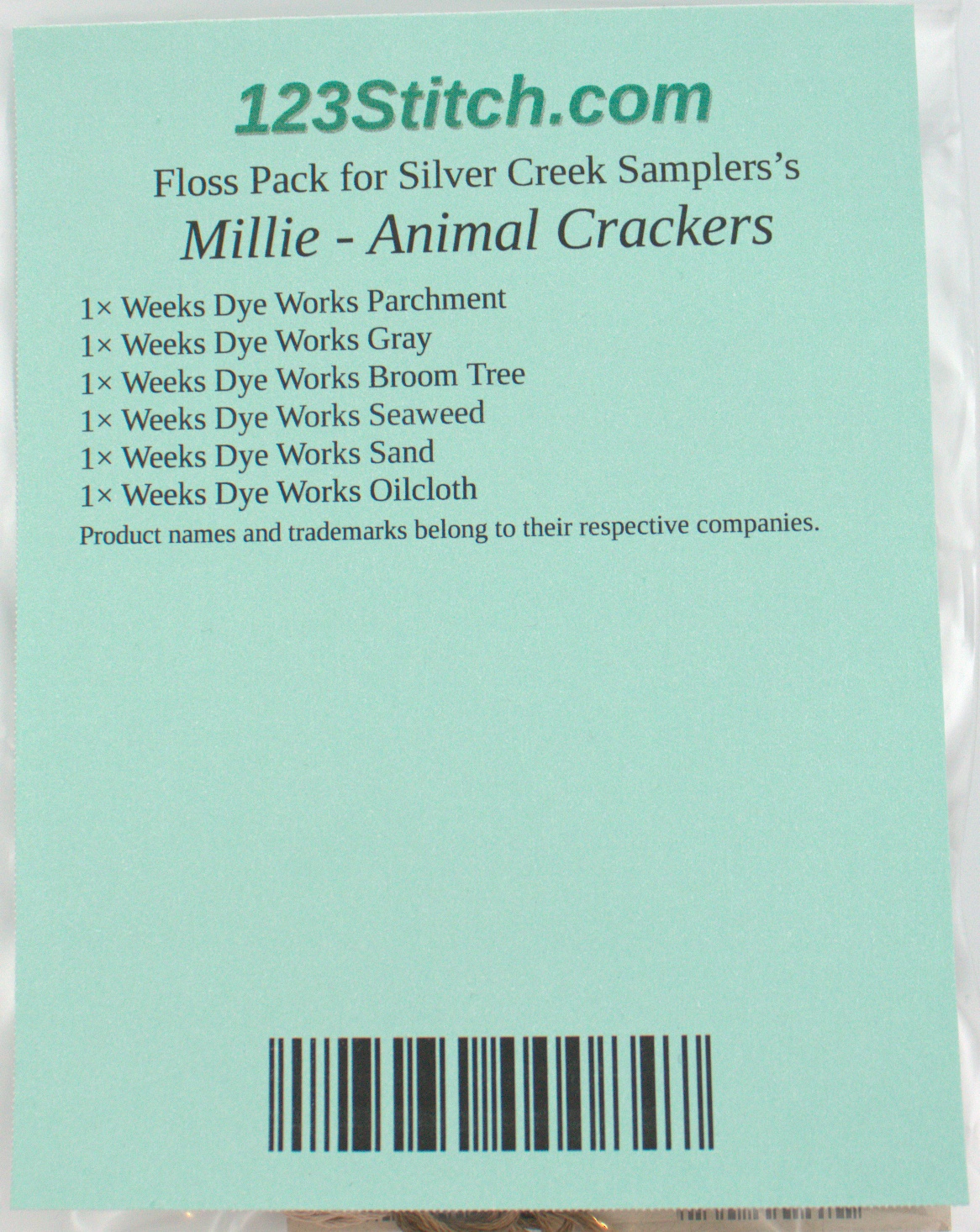 Floss Pack for "Millie - Animal Crackers"