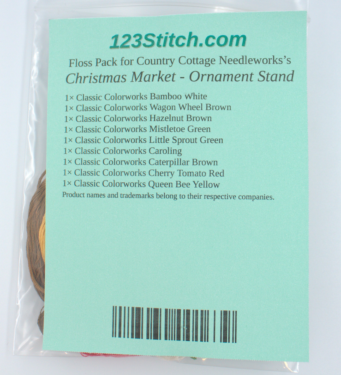 Floss Pack for "Christmas Market - Ornament Stand", zoomed in. Select this picture to zoom back out.