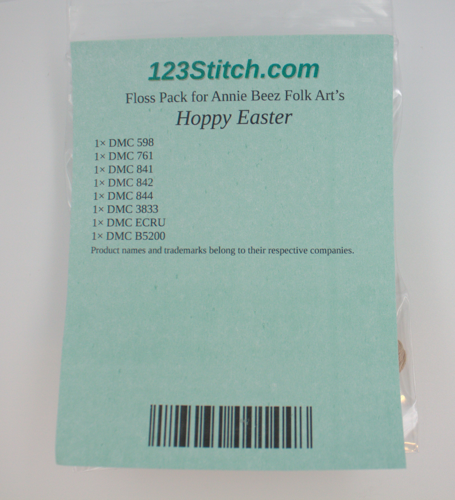 Floss Pack for "Hoppy Easter", zoomed in. Select this picture to zoom back out.