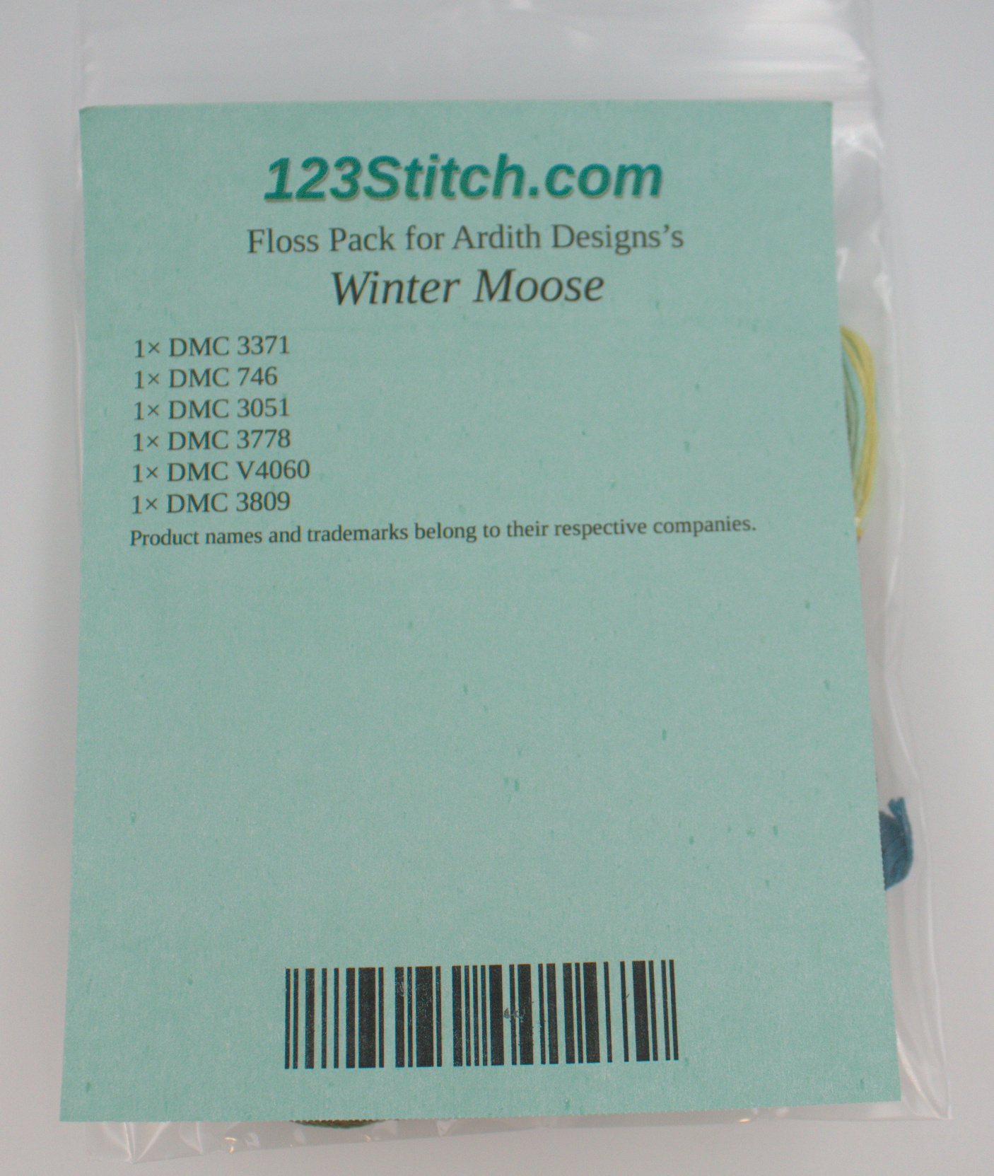 Floss Pack for "Winter Moose", zoomed in. Select this picture to zoom back out.