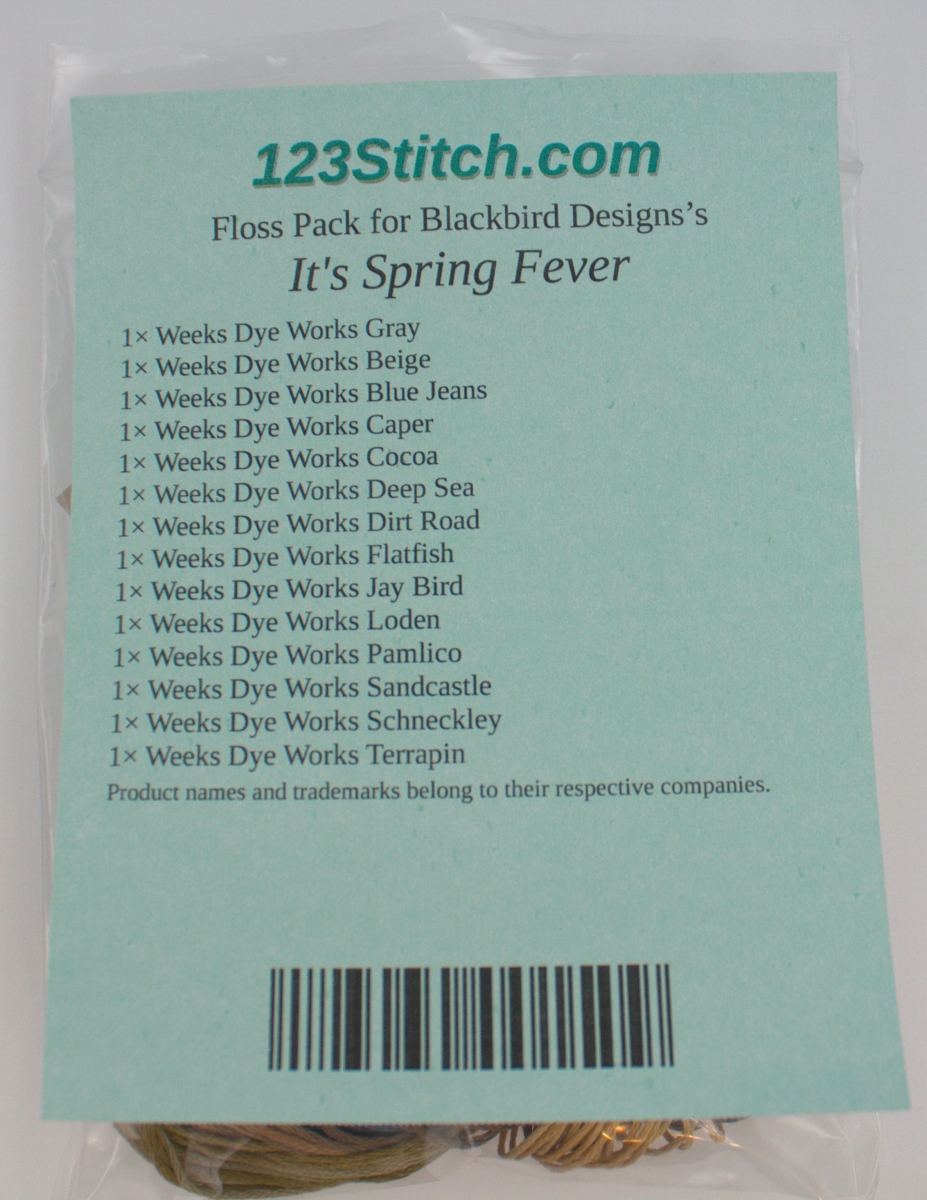 Floss Pack for "It's Spring Fever", zoomed in. Select this picture to zoom back out.