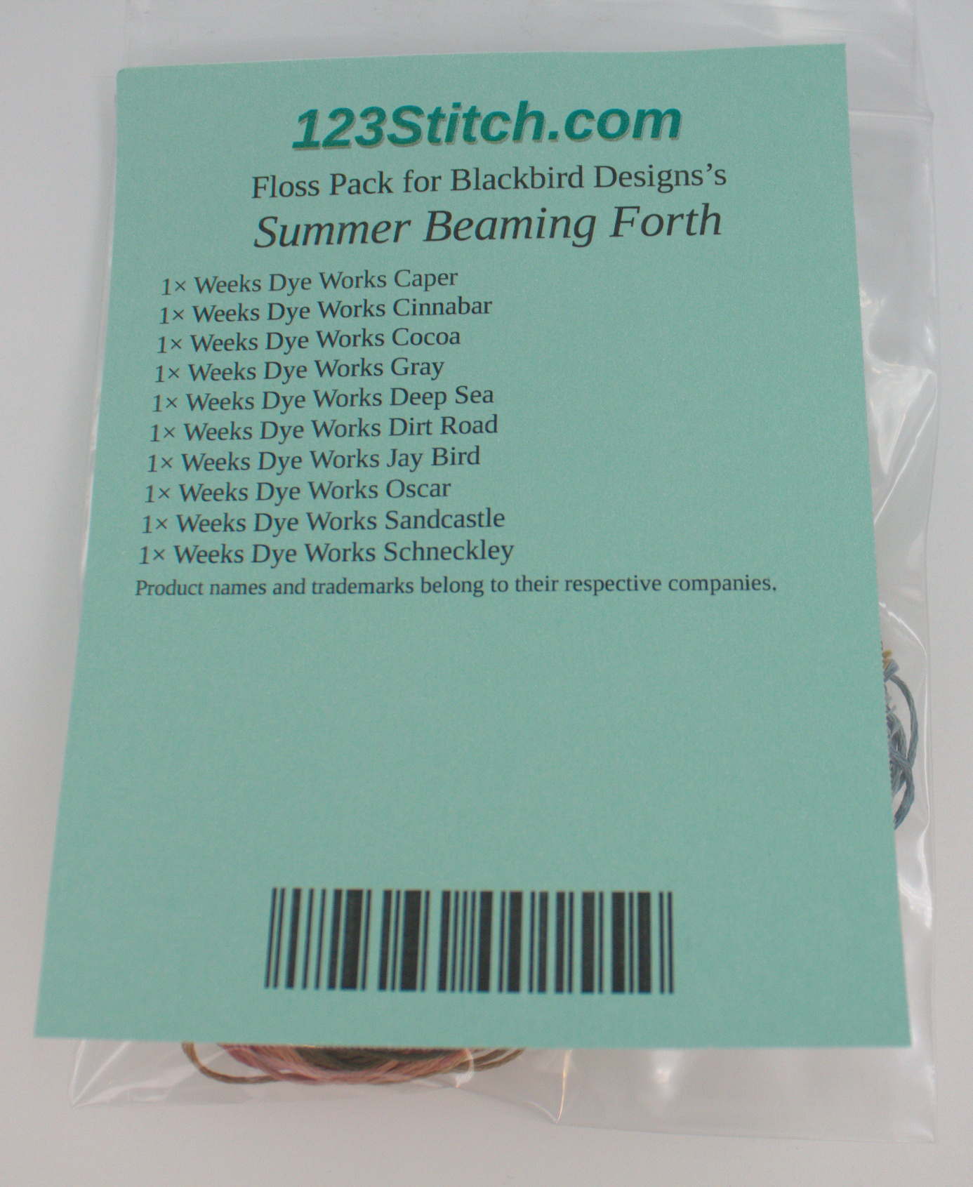 Floss Pack for "Summer Beaming Forth"