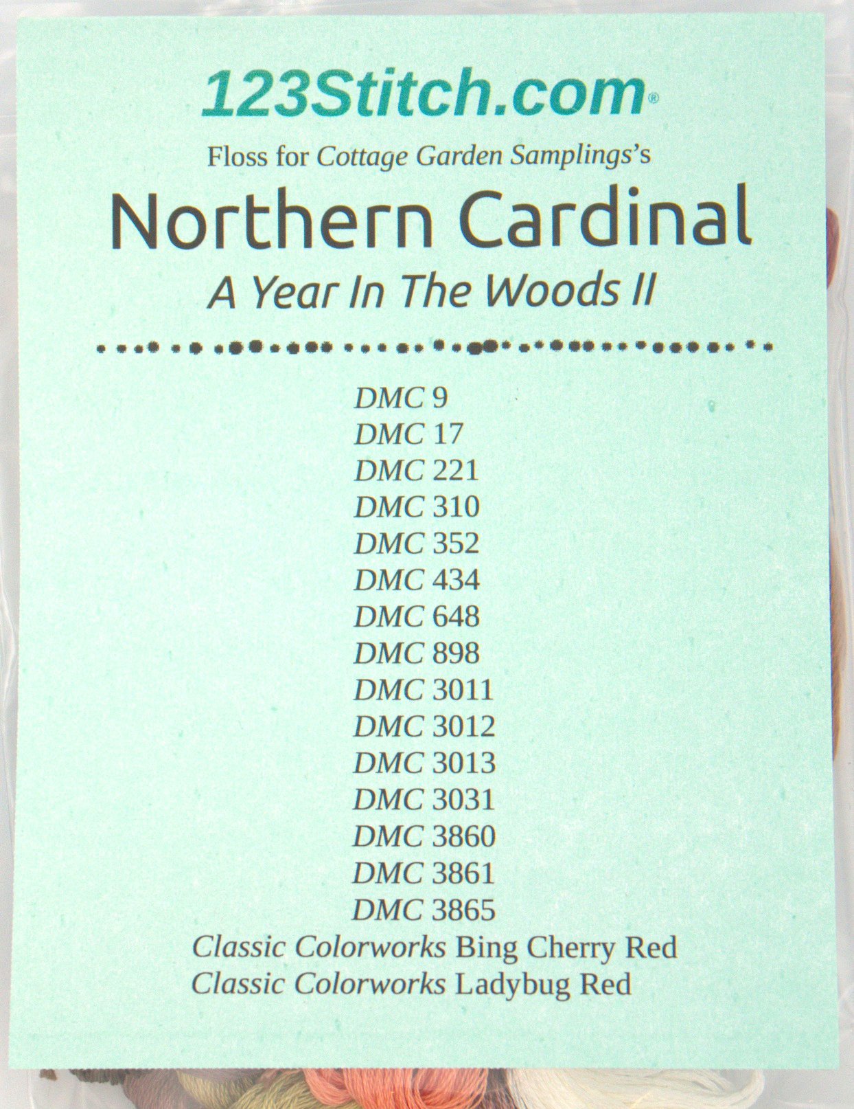 Floss Pack for Northern Cardinal - A Year in the Woods II