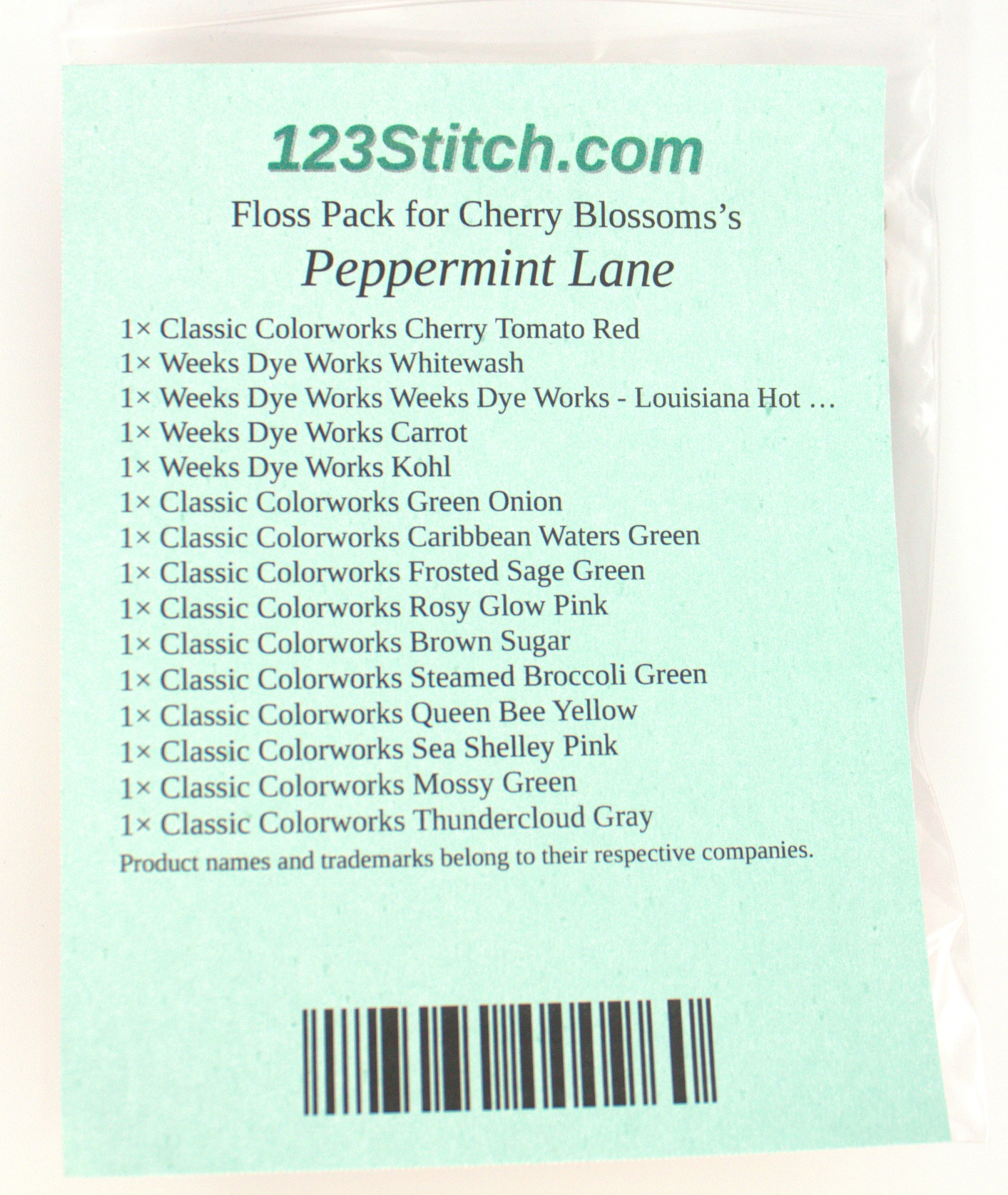 Floss Pack for "Peppermint Lane"