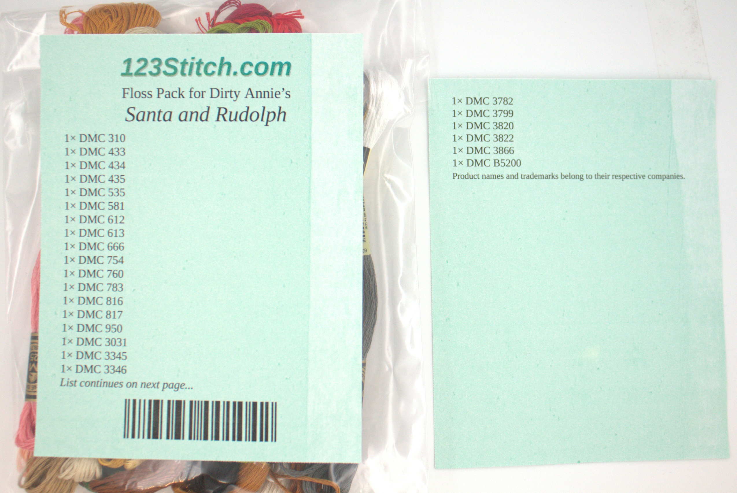 Floss Pack for "Santa and Rudolph"