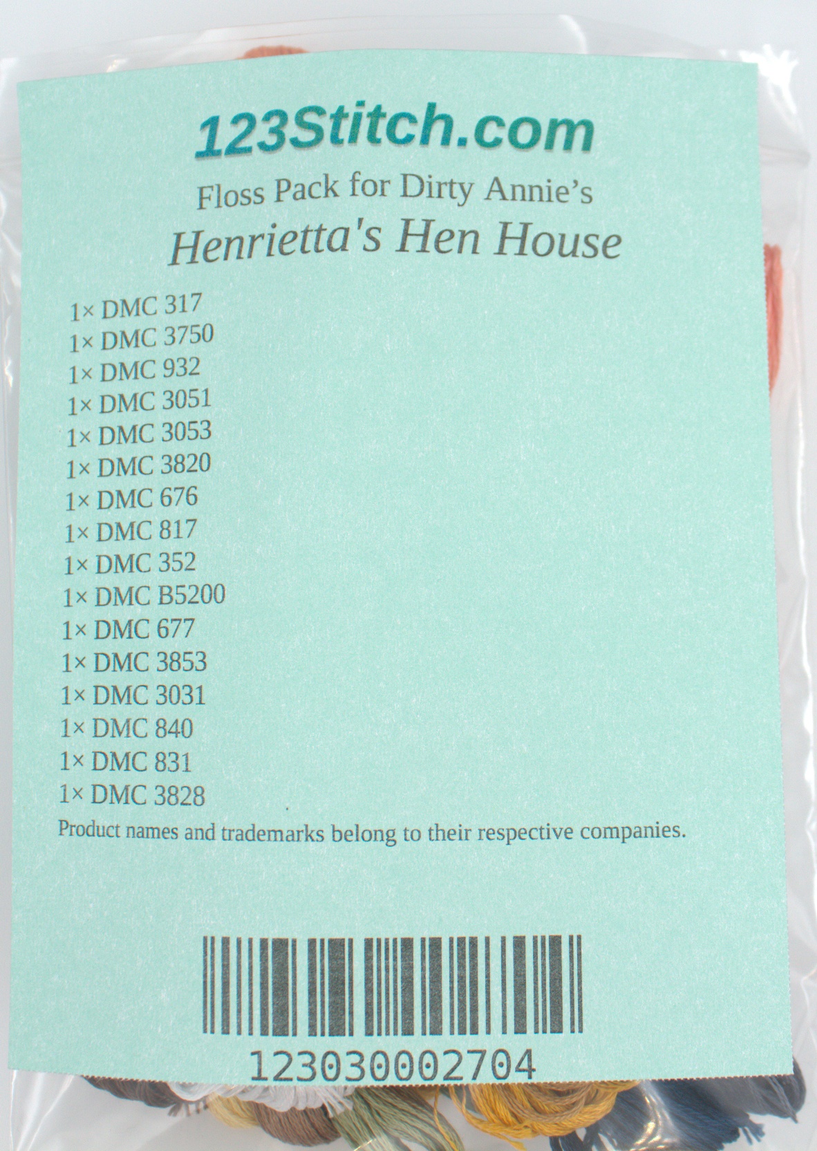 Floss Pack for "Henrietta's Hen House", zoomed in. Select this picture to zoom back out.