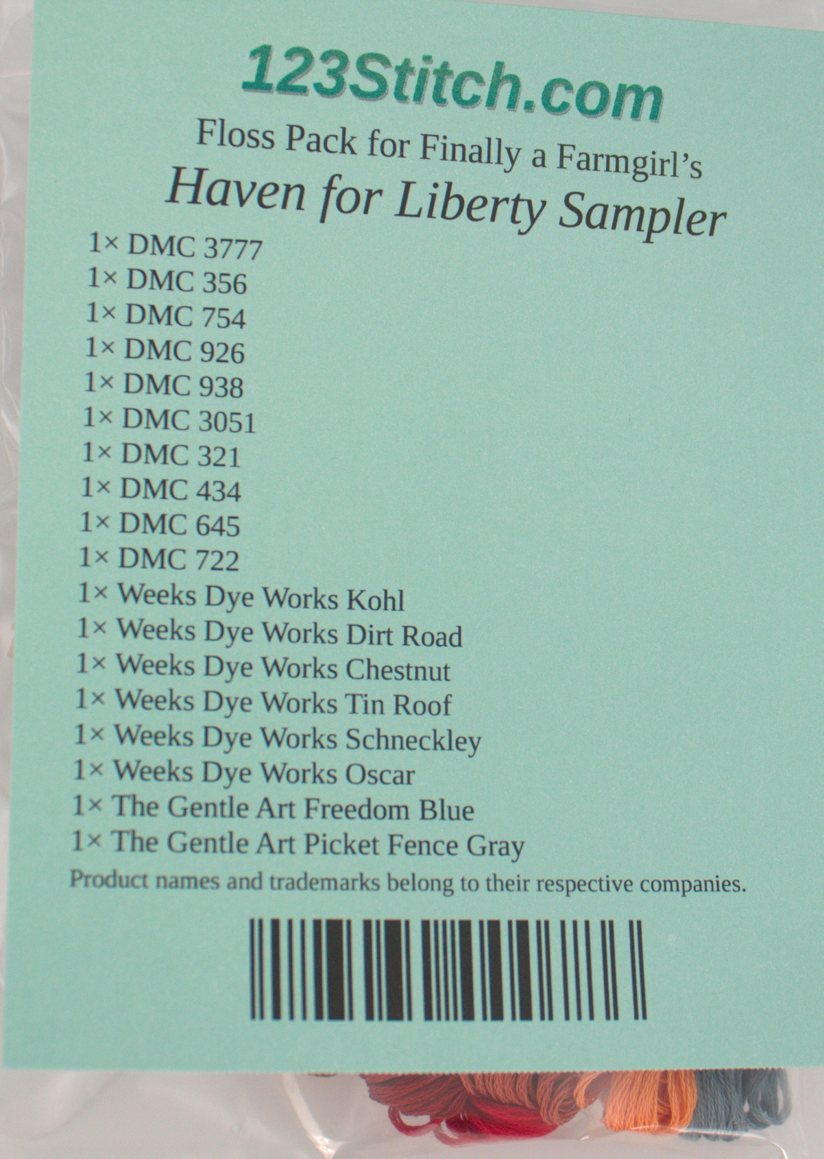 Floss Pack for "Haven for Liberty Sampler"