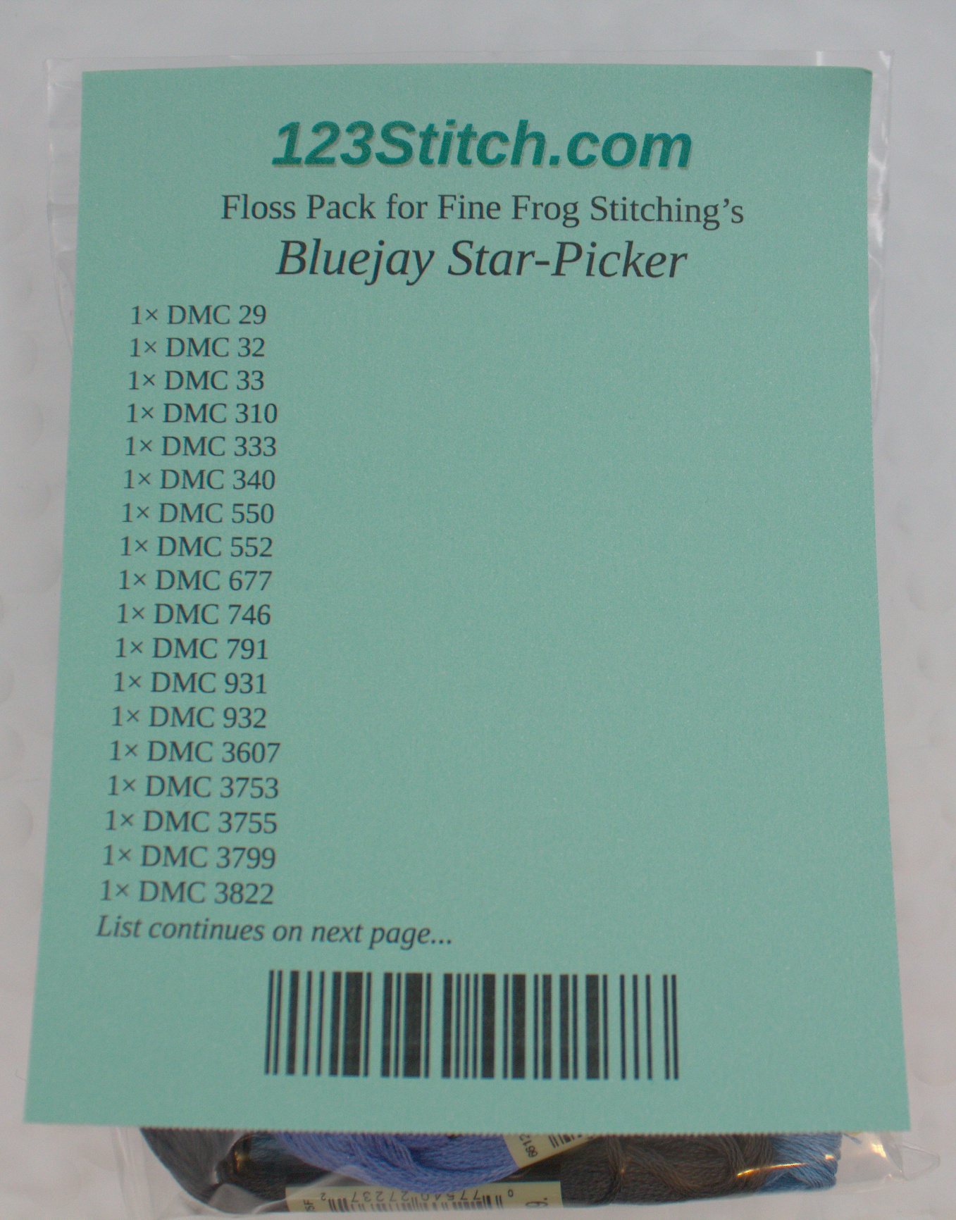 Floss Pack for "Bluejay Star-Picker"