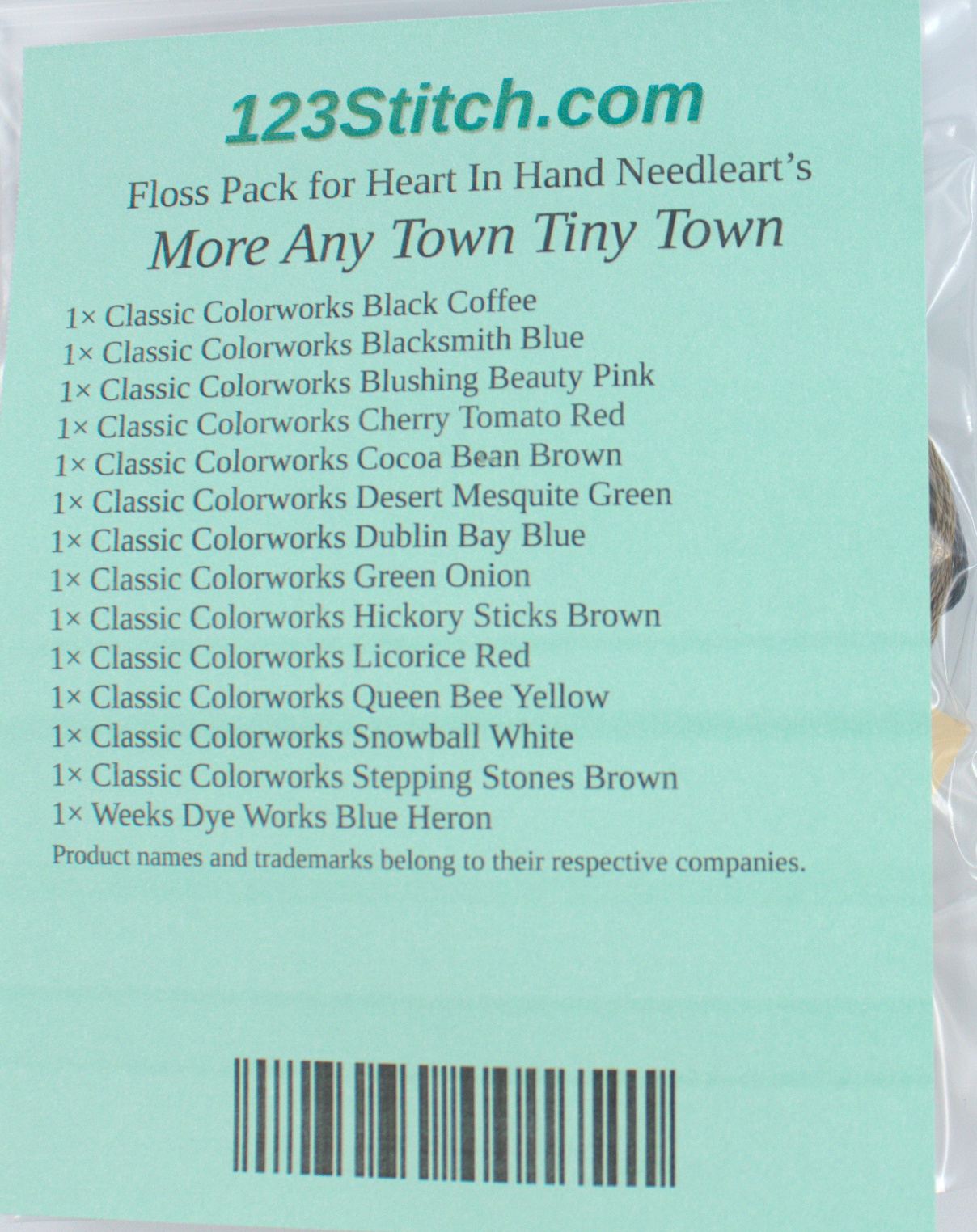 Floss Pack for "More Any Town Tiny Town", zoomed in. Select this picture to zoom back out.