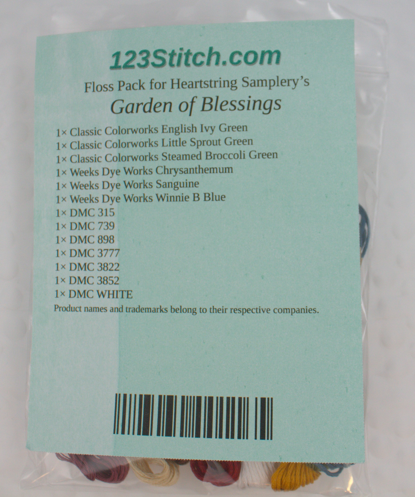 Floss Pack for "Garden of Blessings"