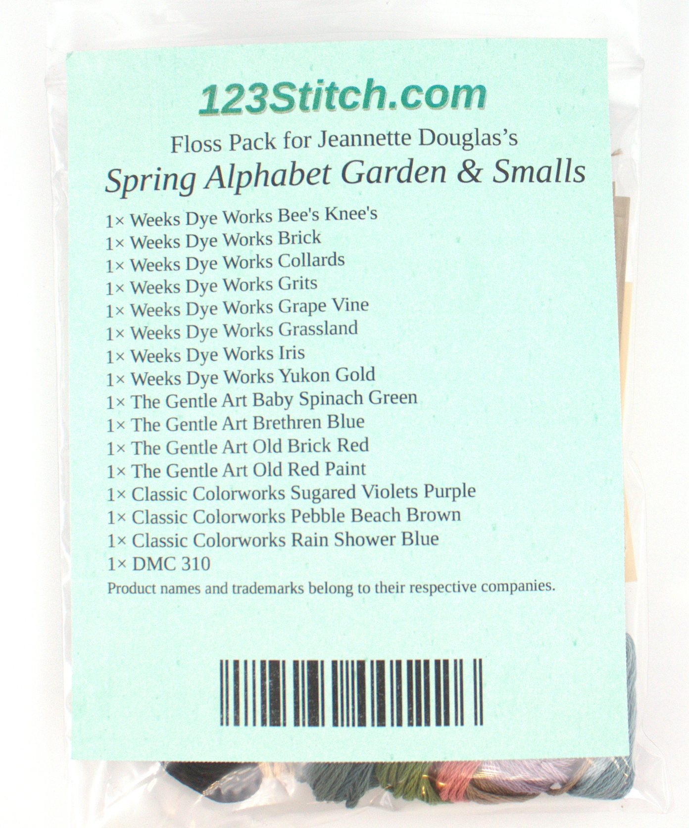 Floss Pack for "Spring Alphabet Garden & Smalls"