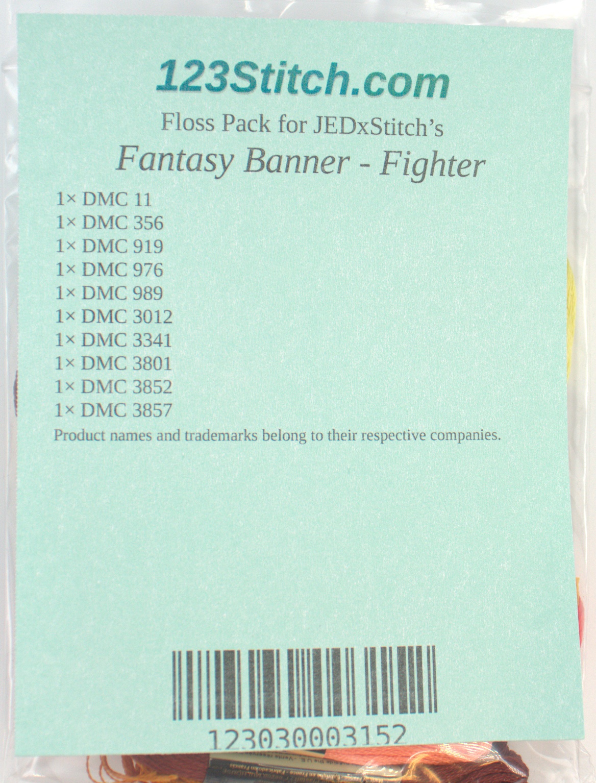 Floss Pack for "Fantasy Banner - Fighter", zoomed in. Select this picture to zoom back out.