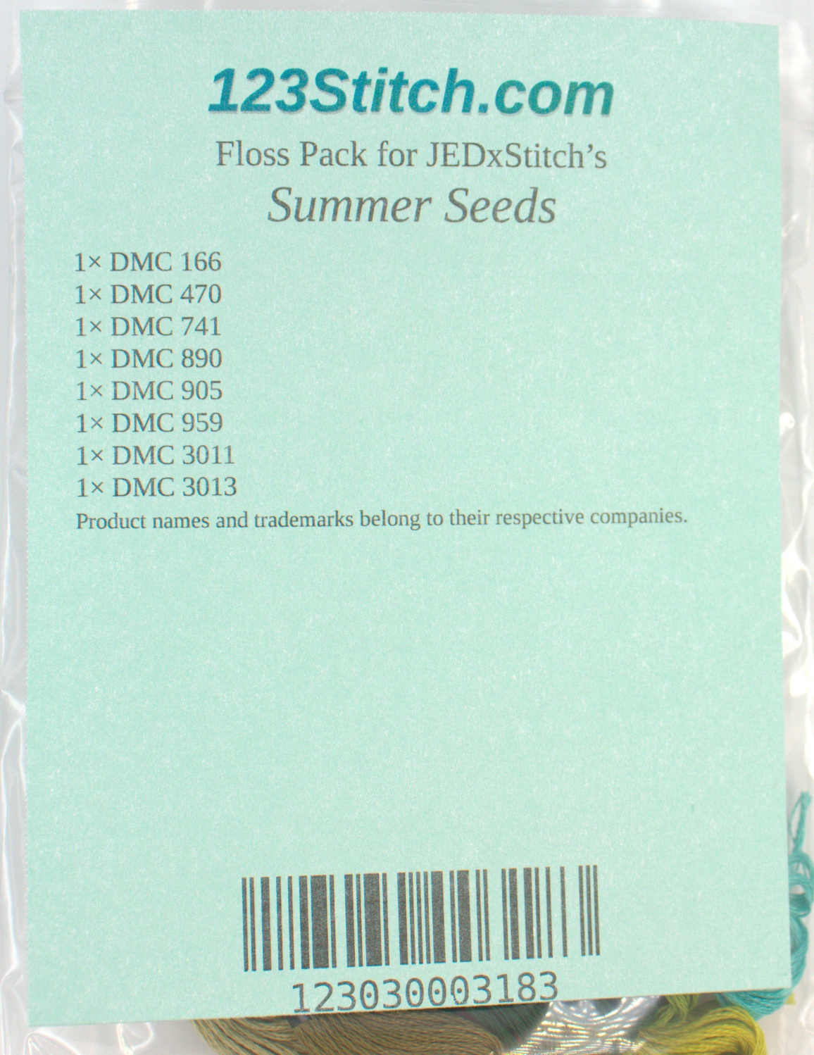 Floss Pack for "Summer Seeds", zoomed in. Select this picture to zoom back out.