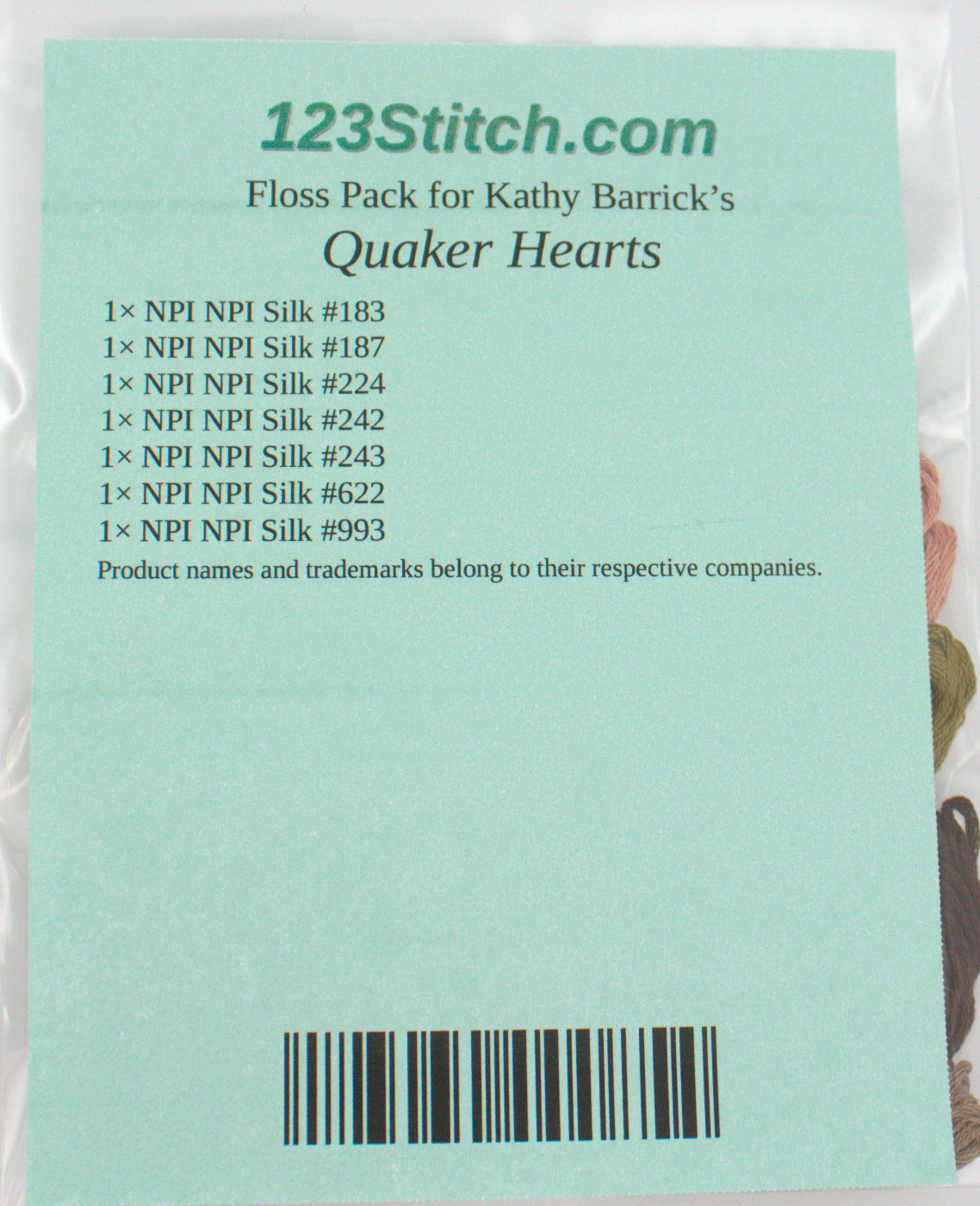 Floss Pack for "Quaker Hearts"