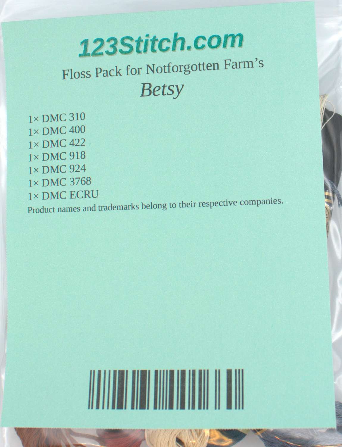 Floss Pack for "Betsy", zoomed in. Select this picture to zoom back out.