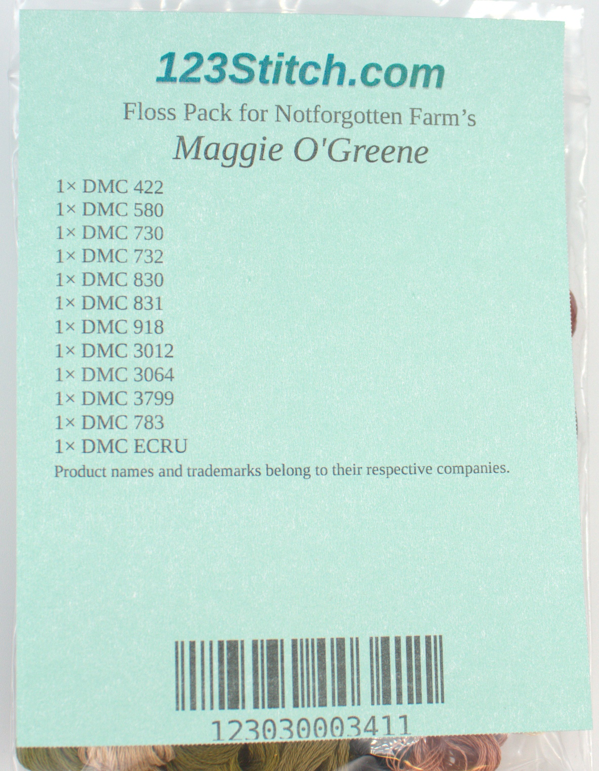 Floss Pack for "Maggie O'Greene", zoomed in. Select this picture to zoom back out.