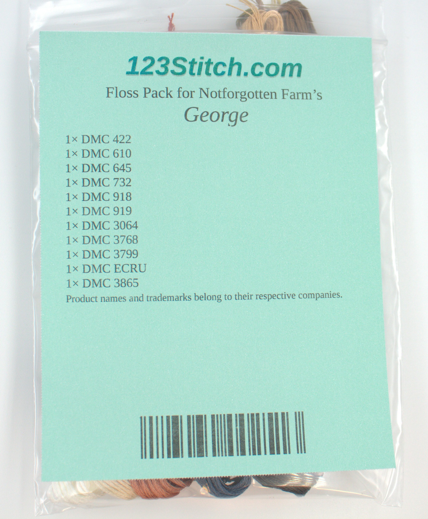 Floss Pack for "George", zoomed in. Select this picture to zoom back out.