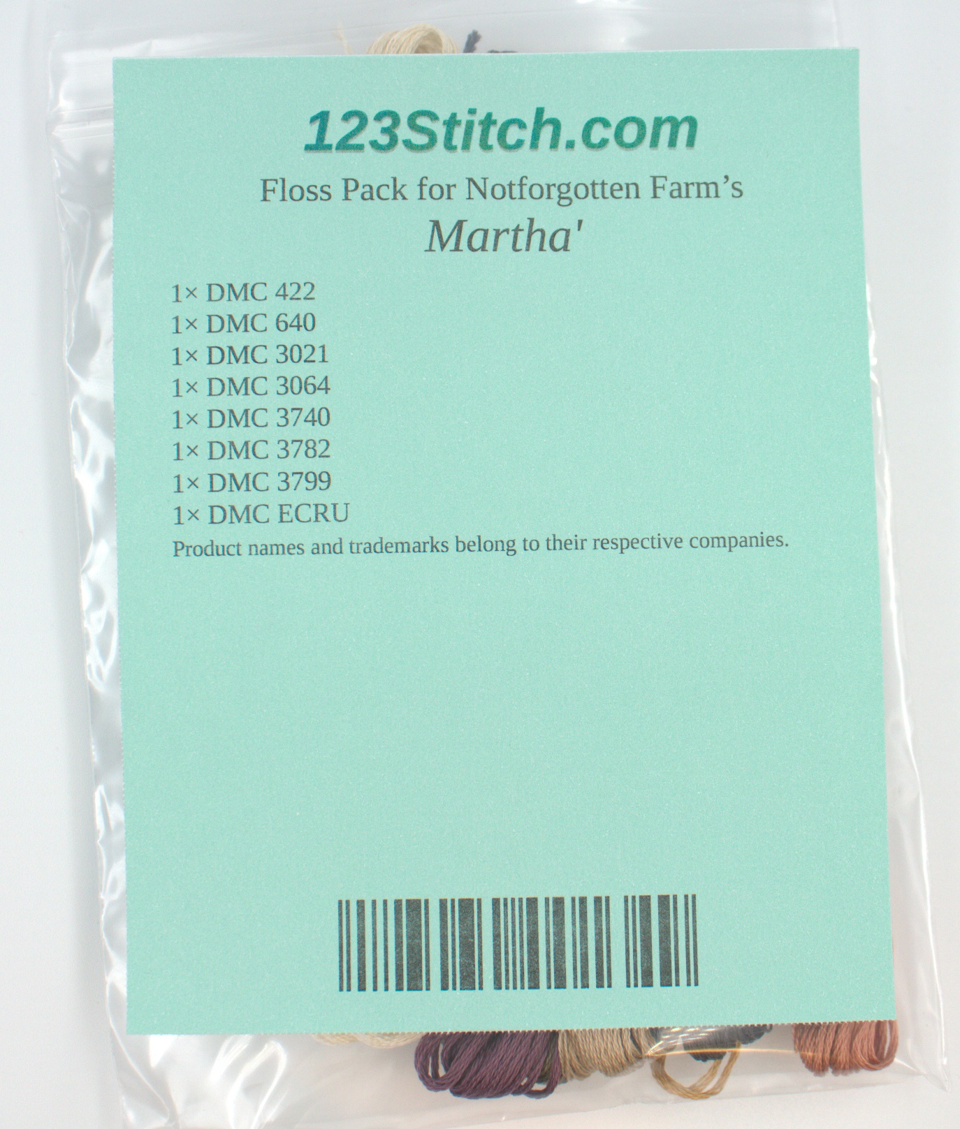 Floss Pack for "Martha'", zoomed in. Select this picture to zoom back out.