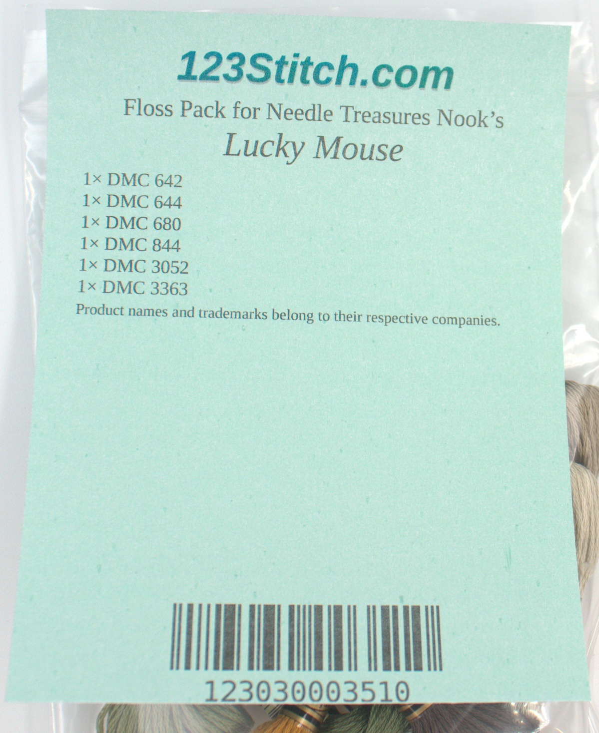 Floss Pack for "Lucky Mouse", zoomed in. Select this picture to zoom back out.